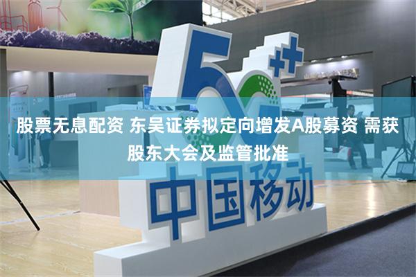 股票无息配资 东吴证券拟定向增发A股募资 需获股东大会及监管批准