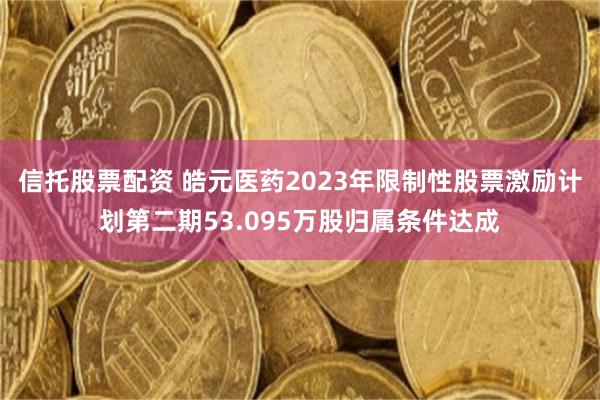 信托股票配资 皓元医药2023年限制性股票激励计划第二期53.095万股归属条件达成