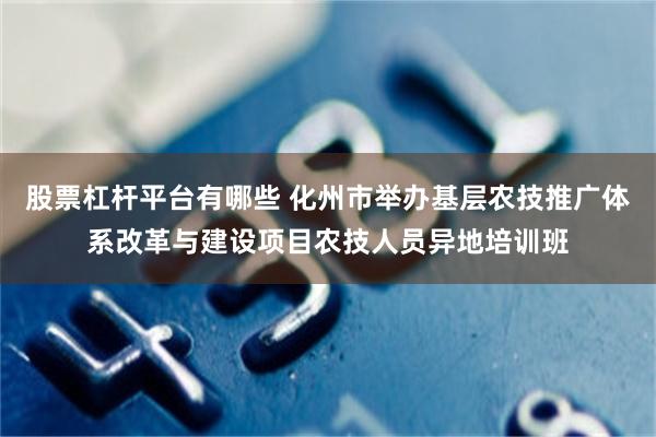 股票杠杆平台有哪些 化州市举办基层农技推广体系改革与建设项目农技人员异地培训班