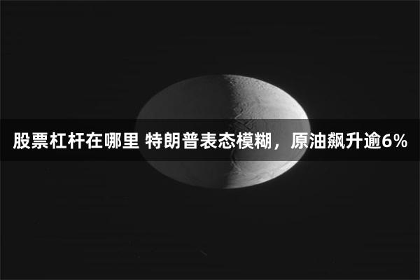 股票杠杆在哪里 特朗普表态模糊，原油飙升逾6%