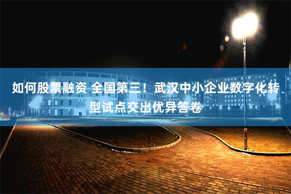如何股票融资 全国第三！武汉中小企业数字化转型试点交出优异答卷