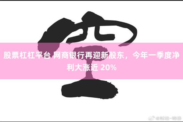 股票杠杠平台 网商银行再迎新股东，今年一季度净利大涨近 20%