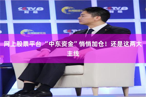 网上股票平台 “中东资金”悄悄加仓！还是这两大主线
